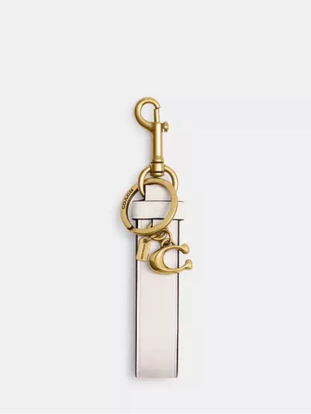 Coach Cream Leather Loop Bag Charm